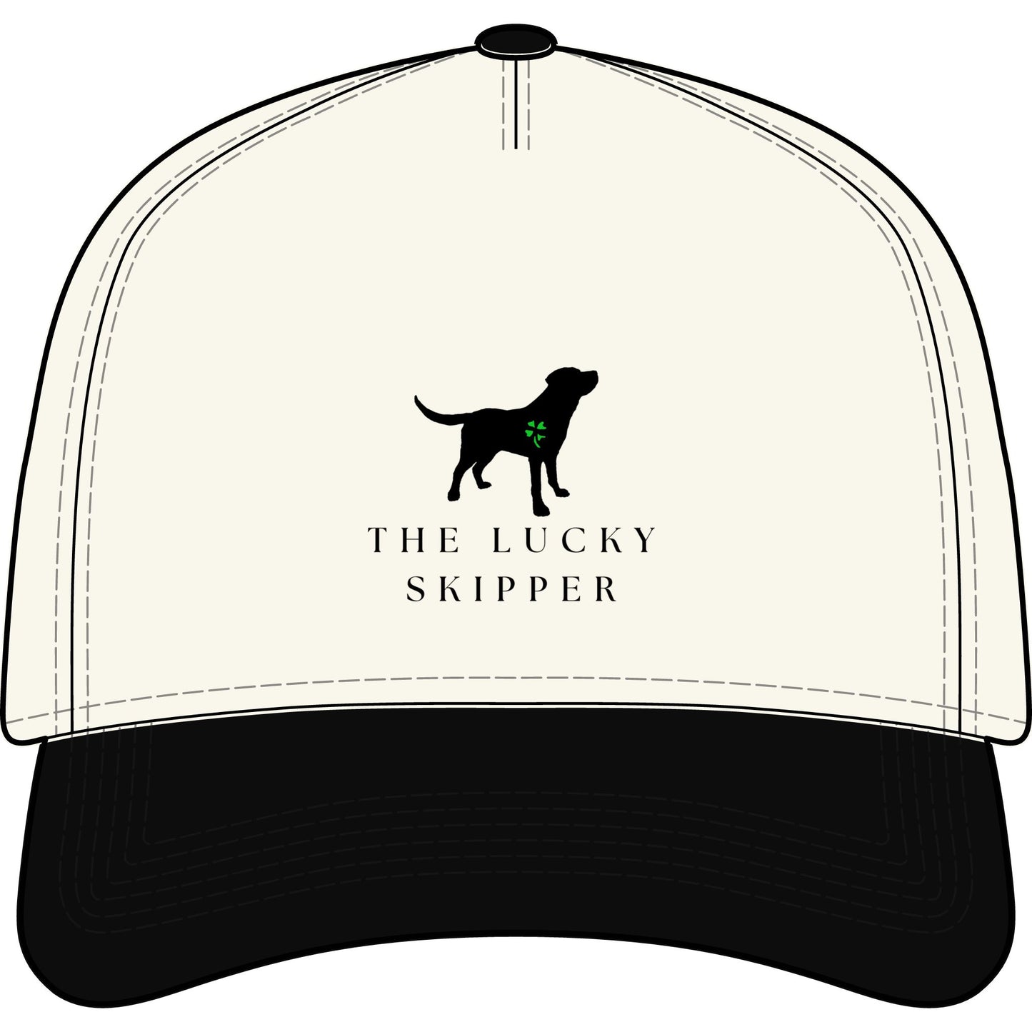 The Lucky Skipper Dog Logo Hat — Two-Tone Baseball Cap