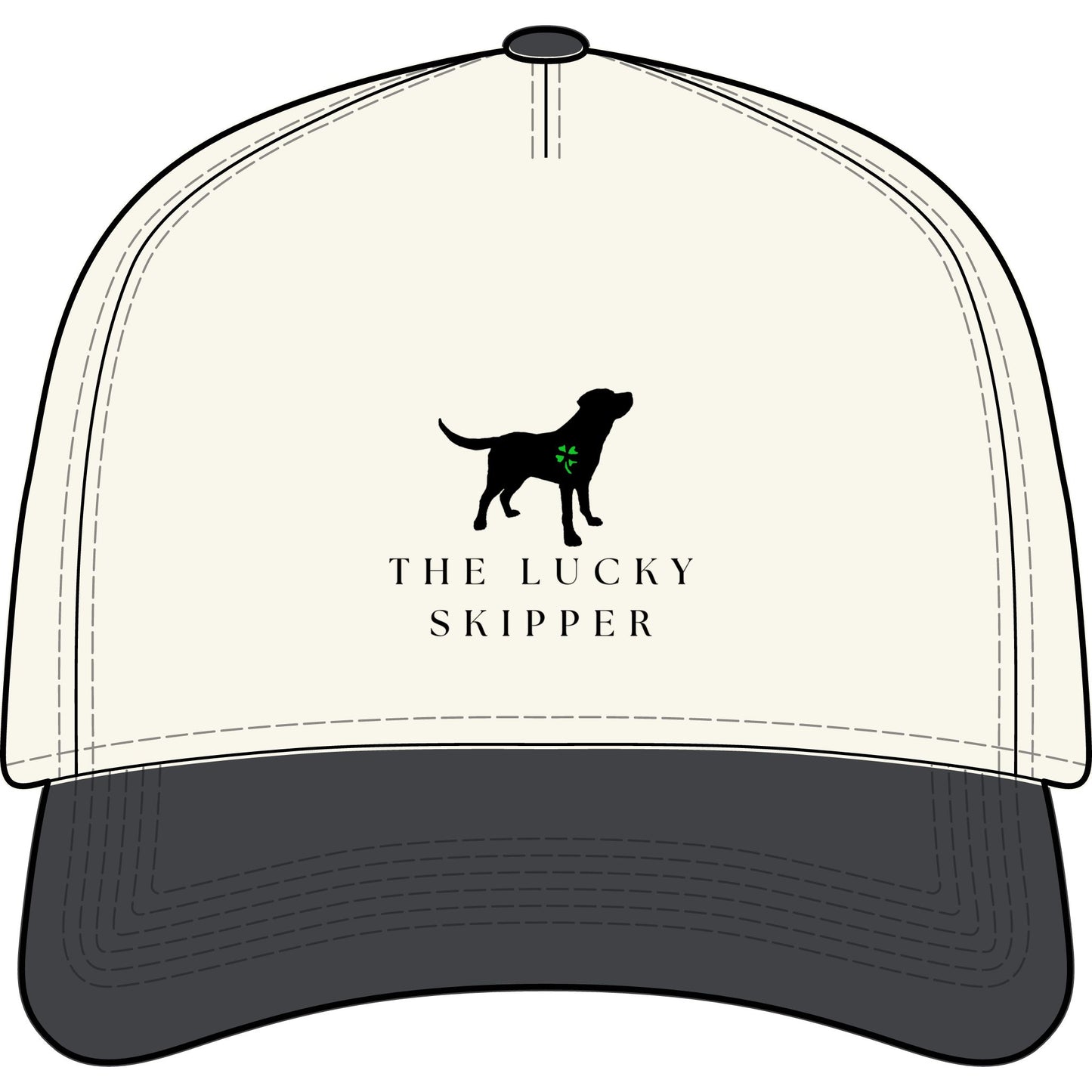 The Lucky Skipper Dog Logo Hat — Two-Tone Baseball Cap