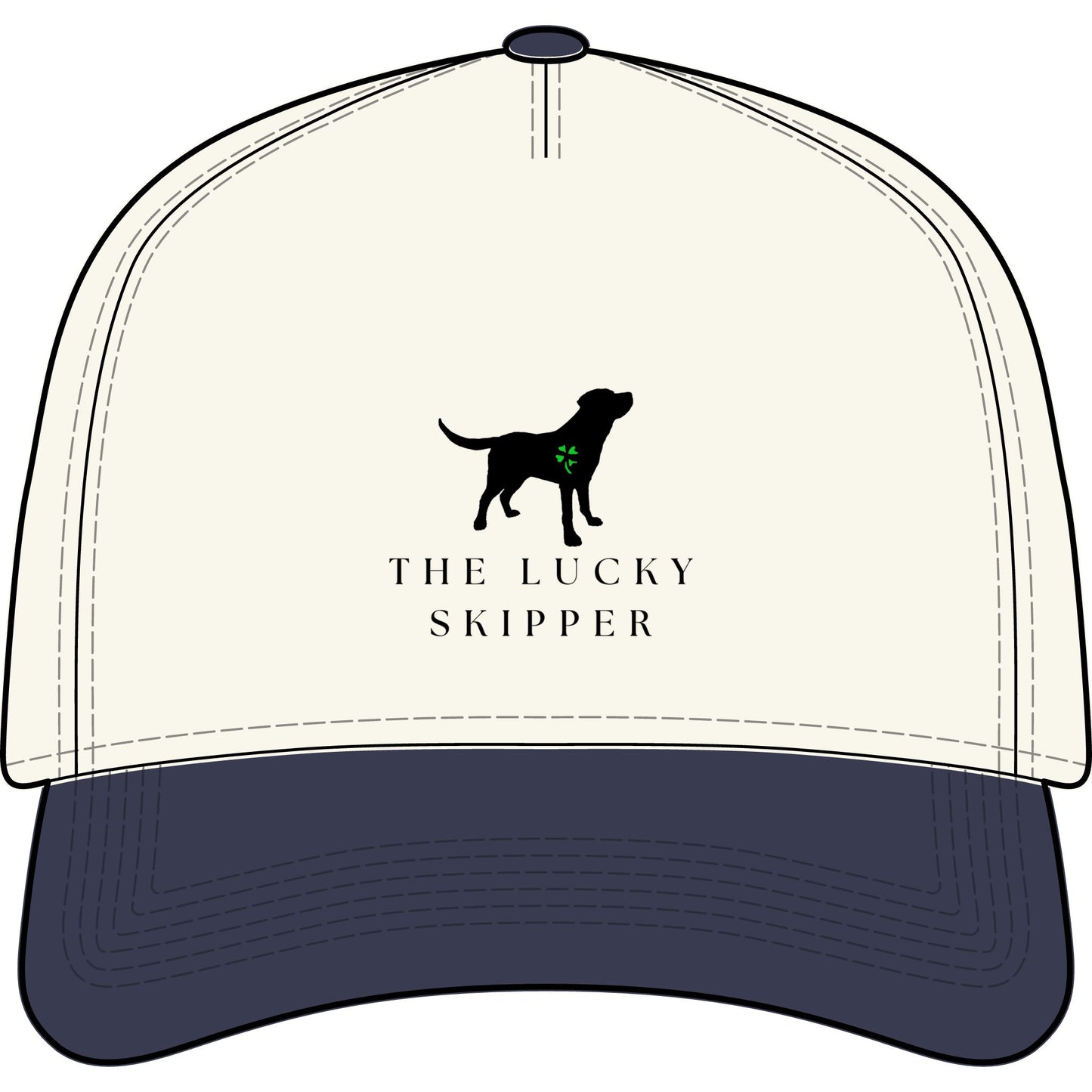 The Lucky Skipper Dog Logo Hat — Two-Tone Baseball Cap