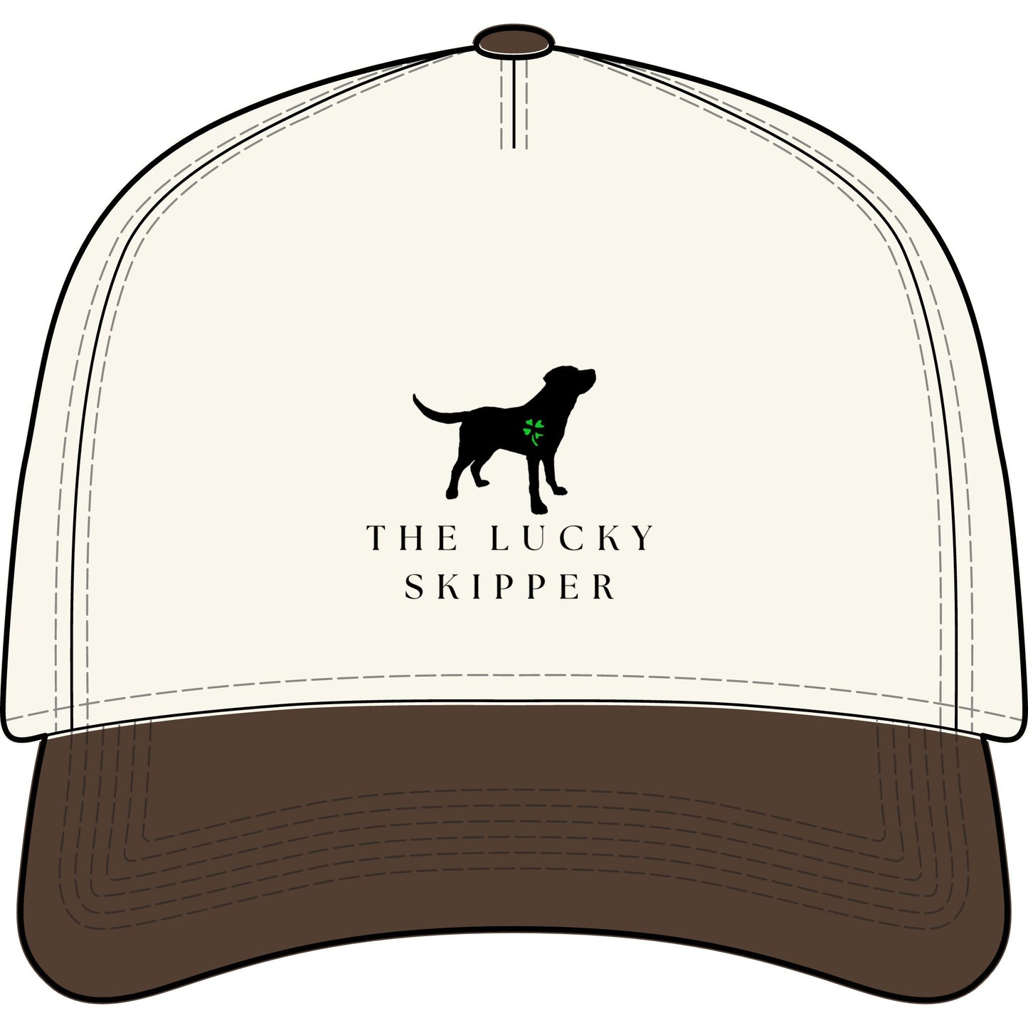 The Lucky Skipper Dog Logo Hat — Two-Tone Baseball Cap