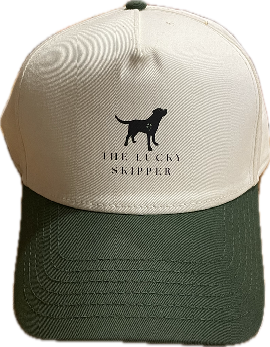 The Lucky Skipper Dog Logo Hat — Two-Tone Baseball Cap
